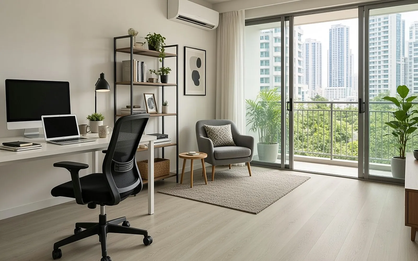 Condo study after, Soft Willow SPC flooring